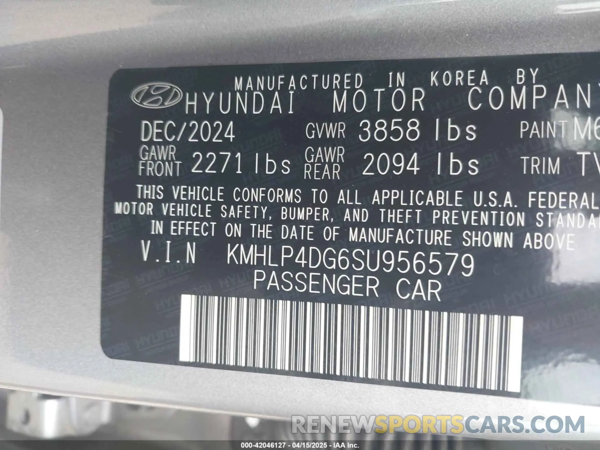 9 Фотография поврежденного автомобиля KMHLP4DG6SU956579 HYUNDAI ELANTRA 2025