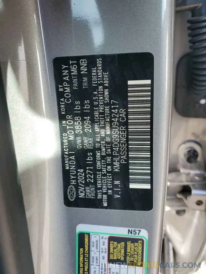 12 Фотография поврежденного автомобиля KMHLP4DG9SU942417 HYUNDAI ELANTRA 2025