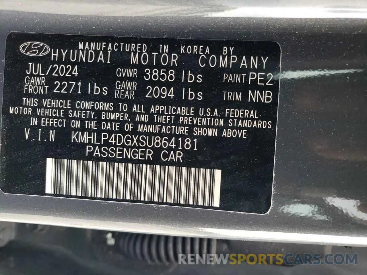 12 Photograph of a damaged car KMHLP4DGXSU864181 HYUNDAI ELANTRA 2025