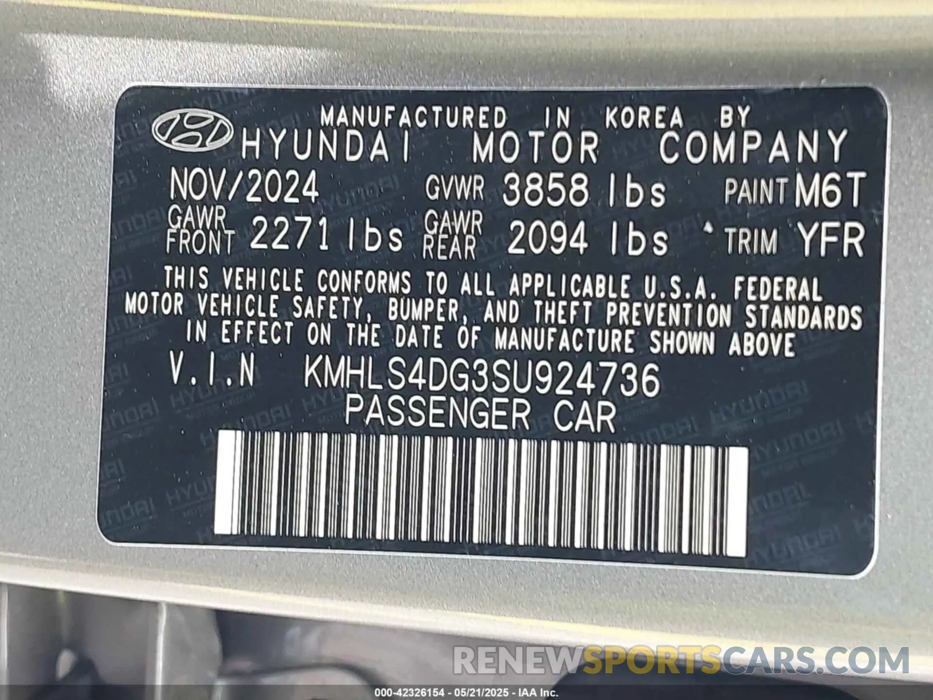 9 Photograph of a damaged car KMHLS4DG3SU924736 HYUNDAI ELANTRA 2025