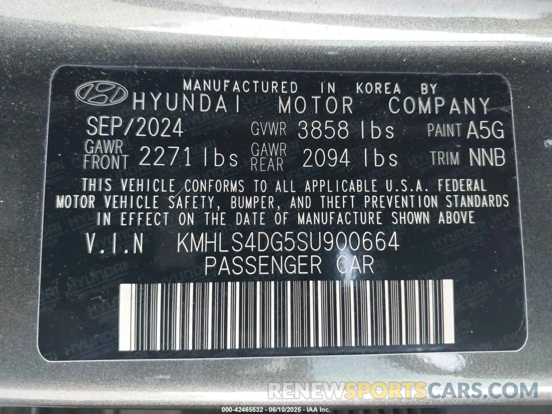 9 Photograph of a damaged car KMHLS4DG5SU900664 HYUNDAI ELANTRA 2025