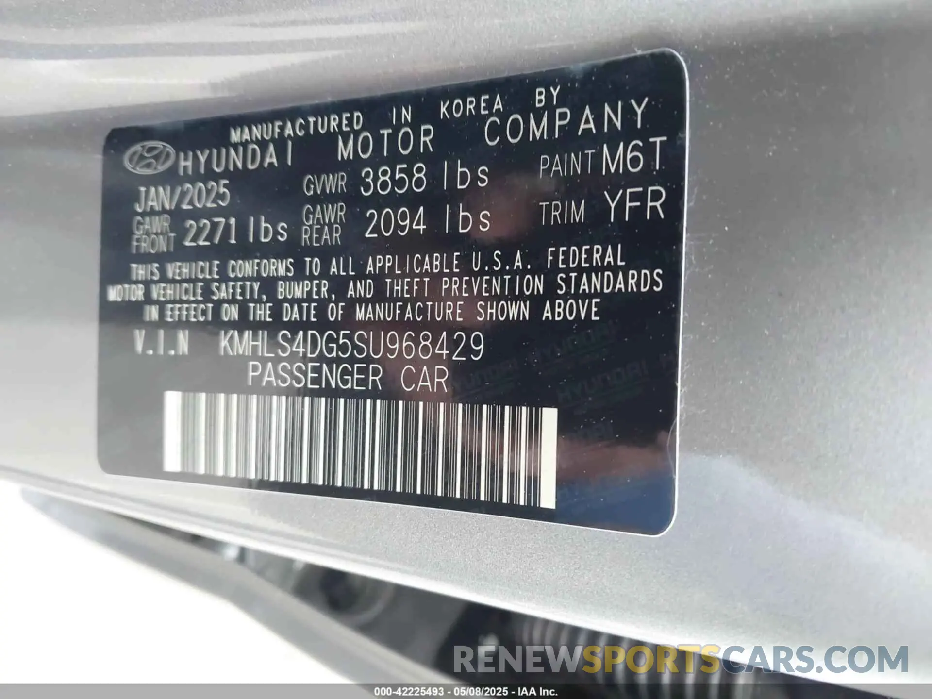 9 Photograph of a damaged car KMHLS4DG5SU968429 HYUNDAI ELANTRA 2025