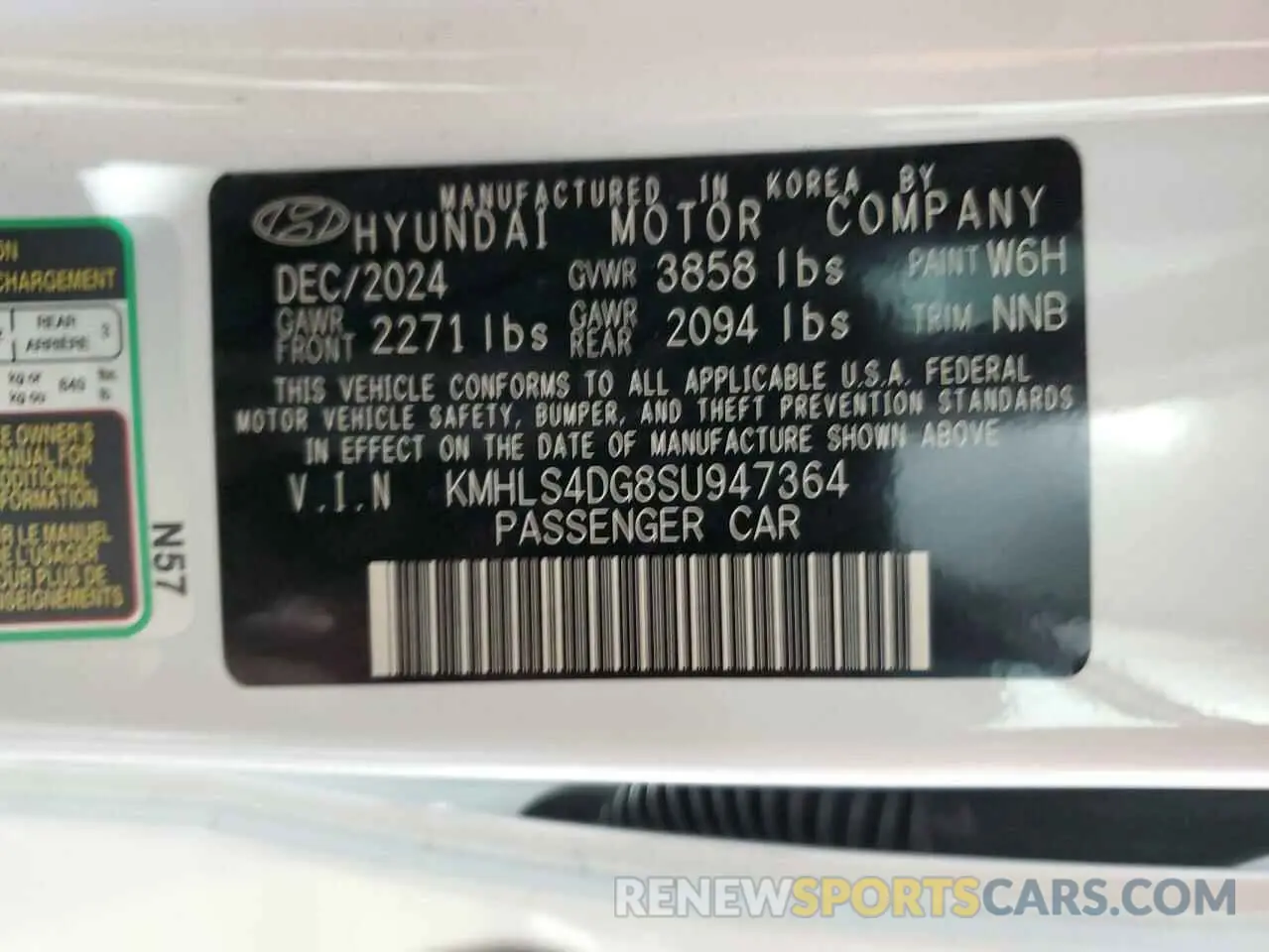 13 Photograph of a damaged car KMHLS4DG8SU947364 HYUNDAI ELANTRA 2025
