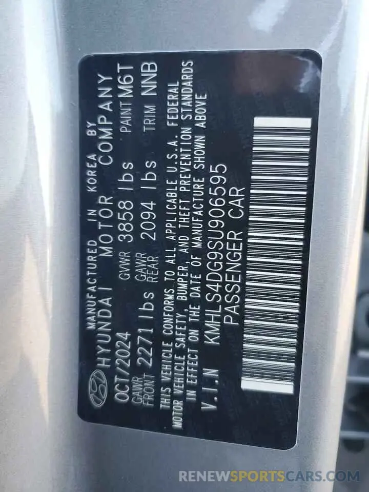 12 Photograph of a damaged car KMHLS4DG9SU906595 HYUNDAI ELANTRA 2025