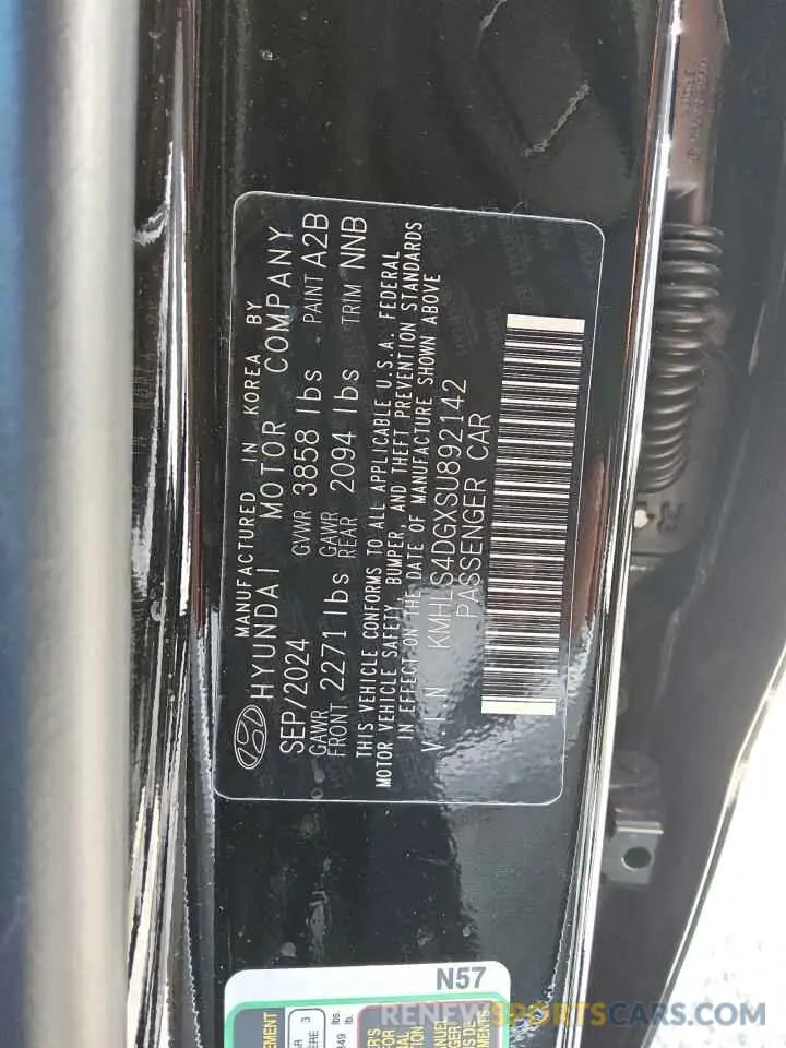 12 Photograph of a damaged car KMHLS4DGXSU892142 HYUNDAI ELANTRA 2025