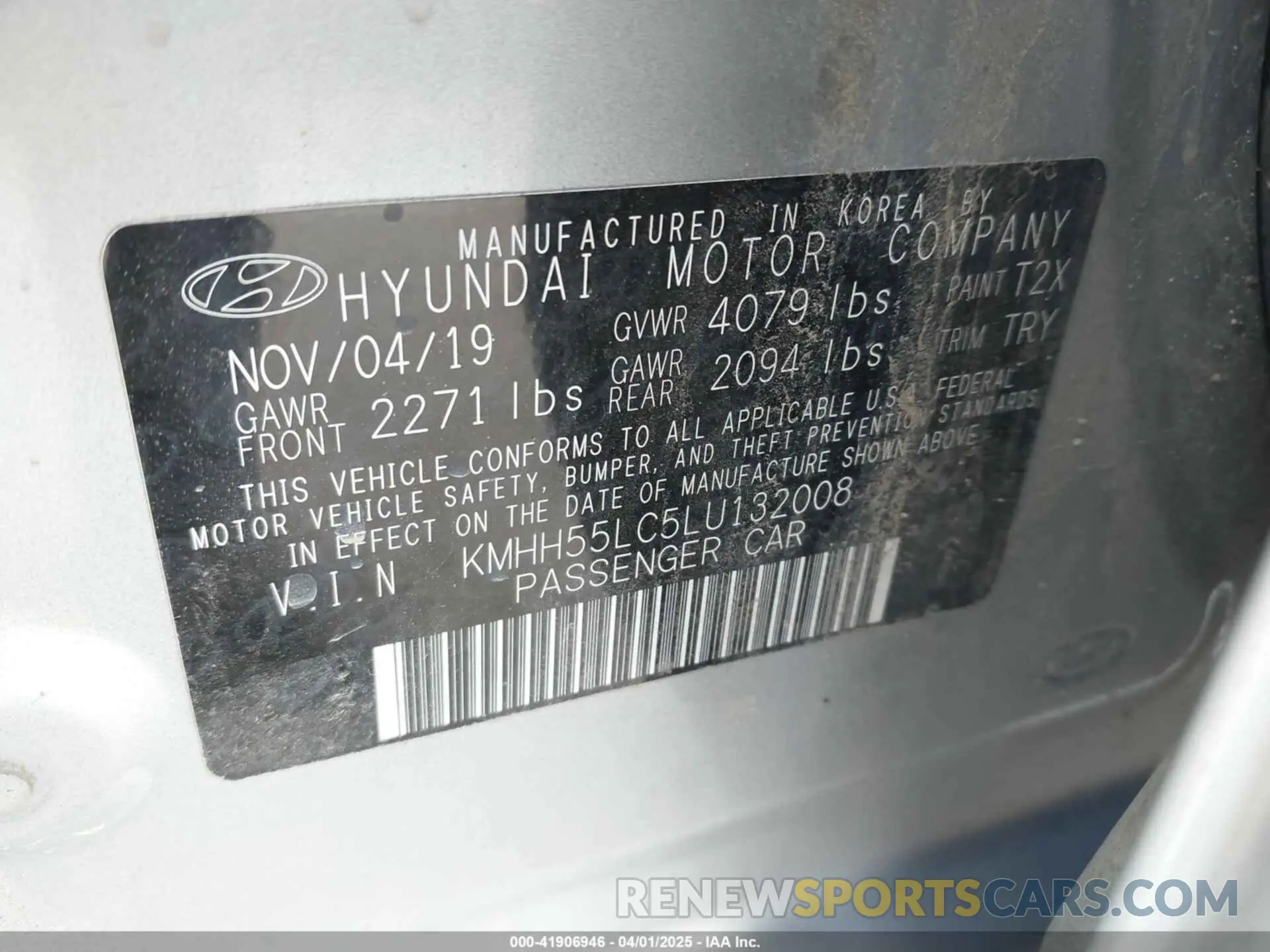 9 Photograph of a damaged car KMHH55LC5LU132008 HYUNDAI ELANTRA GT 2020