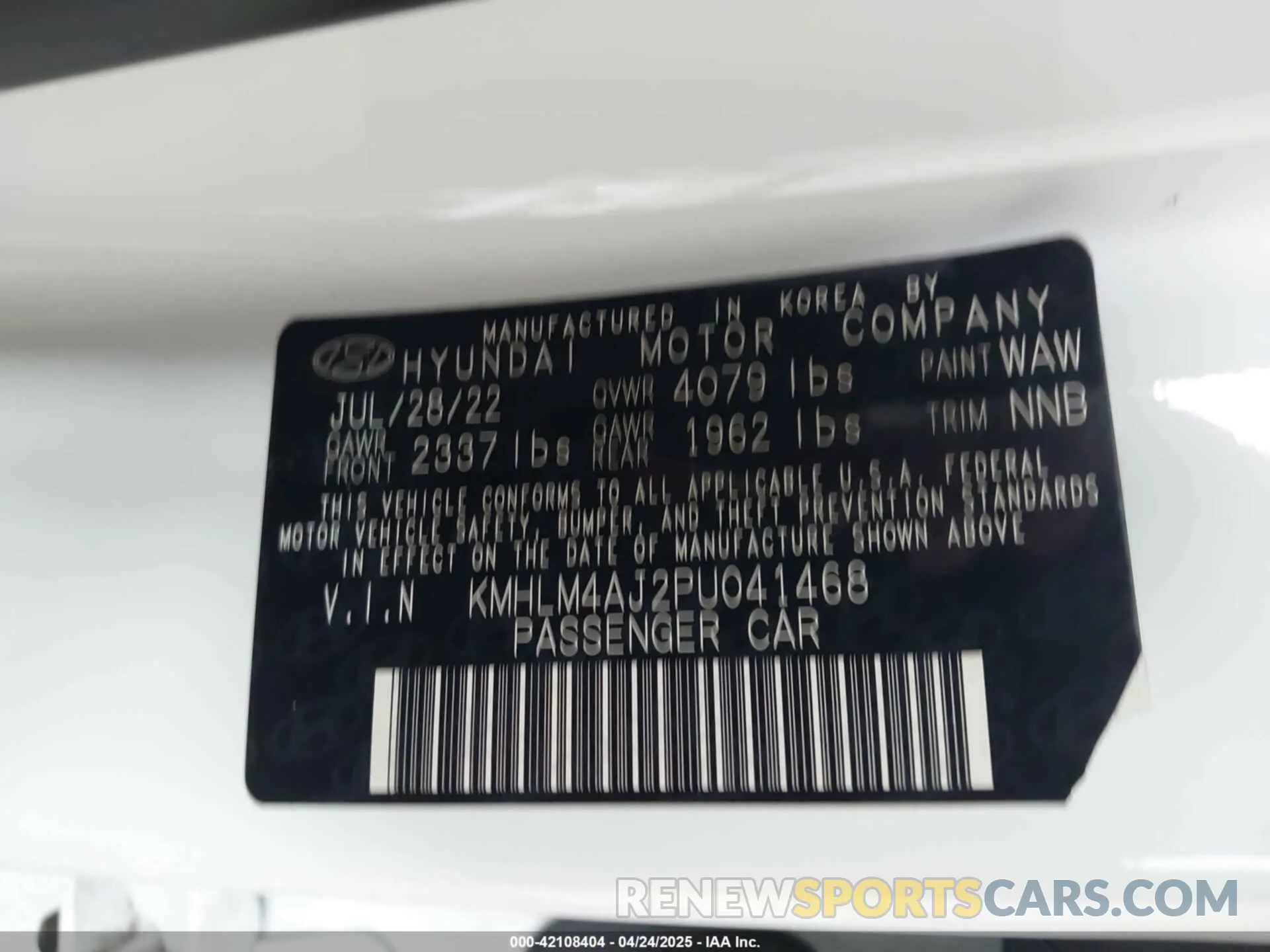 9 Photograph of a damaged car KMHLM4AJ2PU041468 HYUNDAI ELANTRA HYBRID 2023