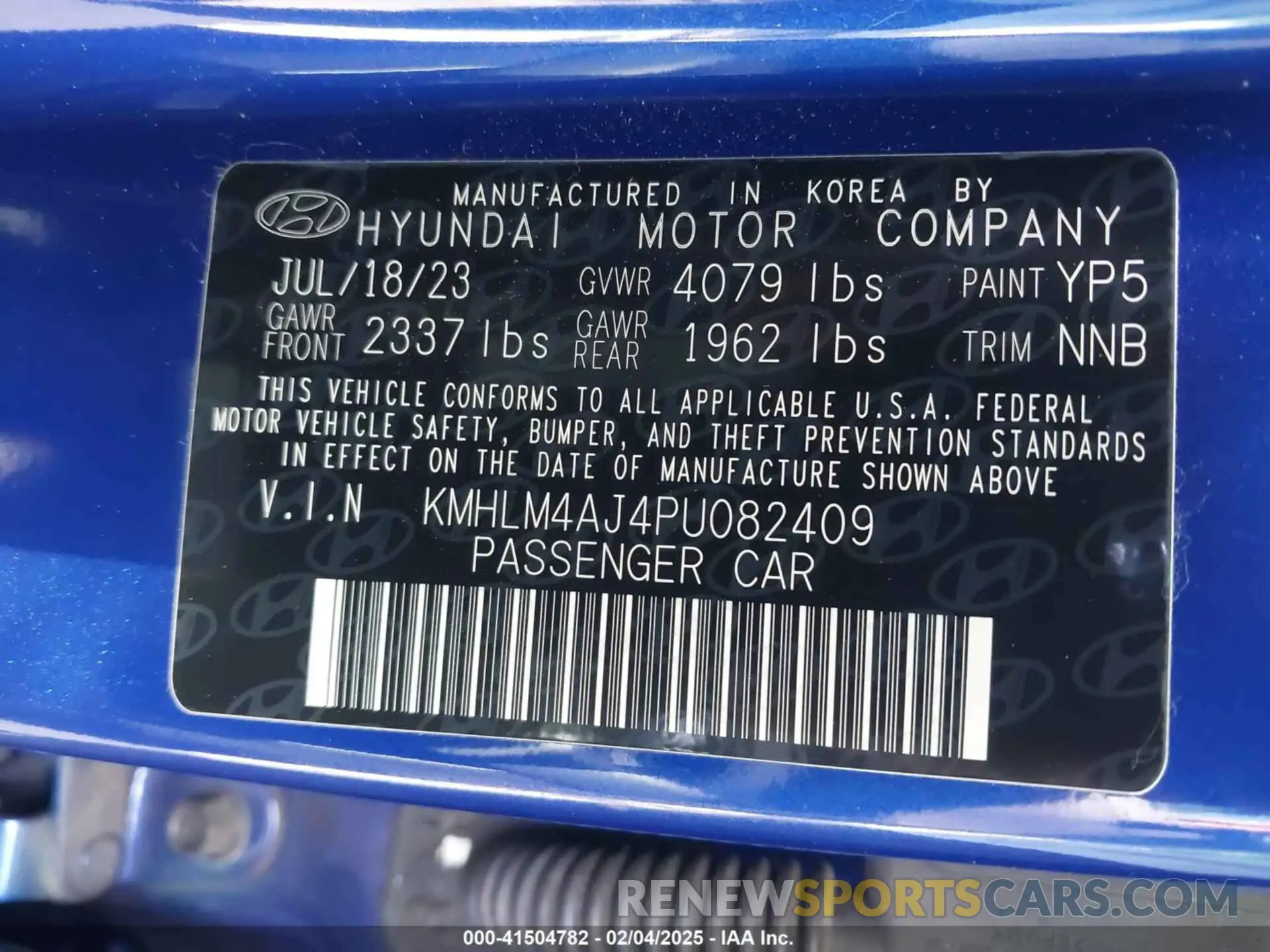 9 Фотография поврежденного автомобиля KMHLM4AJ4PU082409 HYUNDAI ELANTRA HYBRID 2023