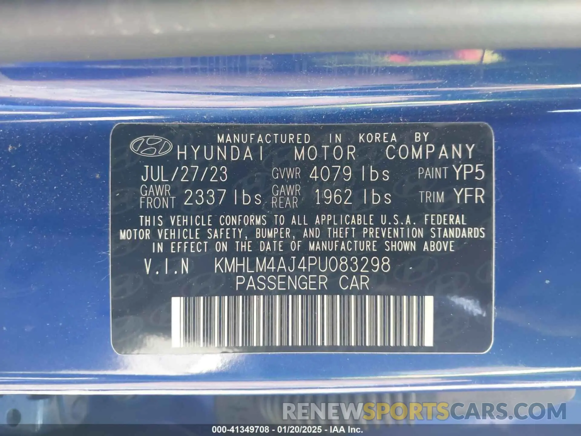 9 Photograph of a damaged car KMHLM4AJ4PU083298 HYUNDAI ELANTRA HYBRID 2023