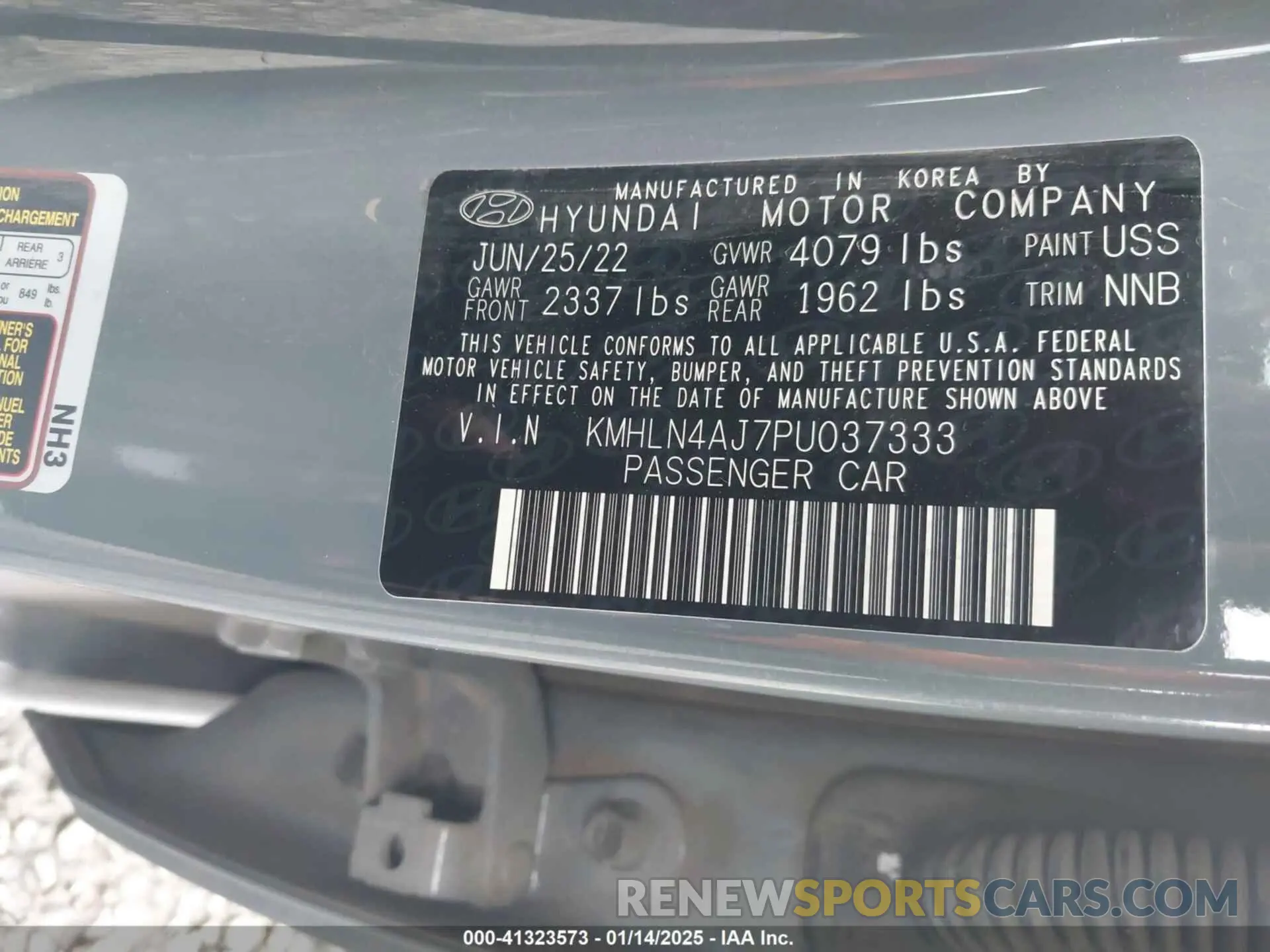 9 Фотография поврежденного автомобиля KMHLN4AJ7PU037333 HYUNDAI ELANTRA HYBRID 2023