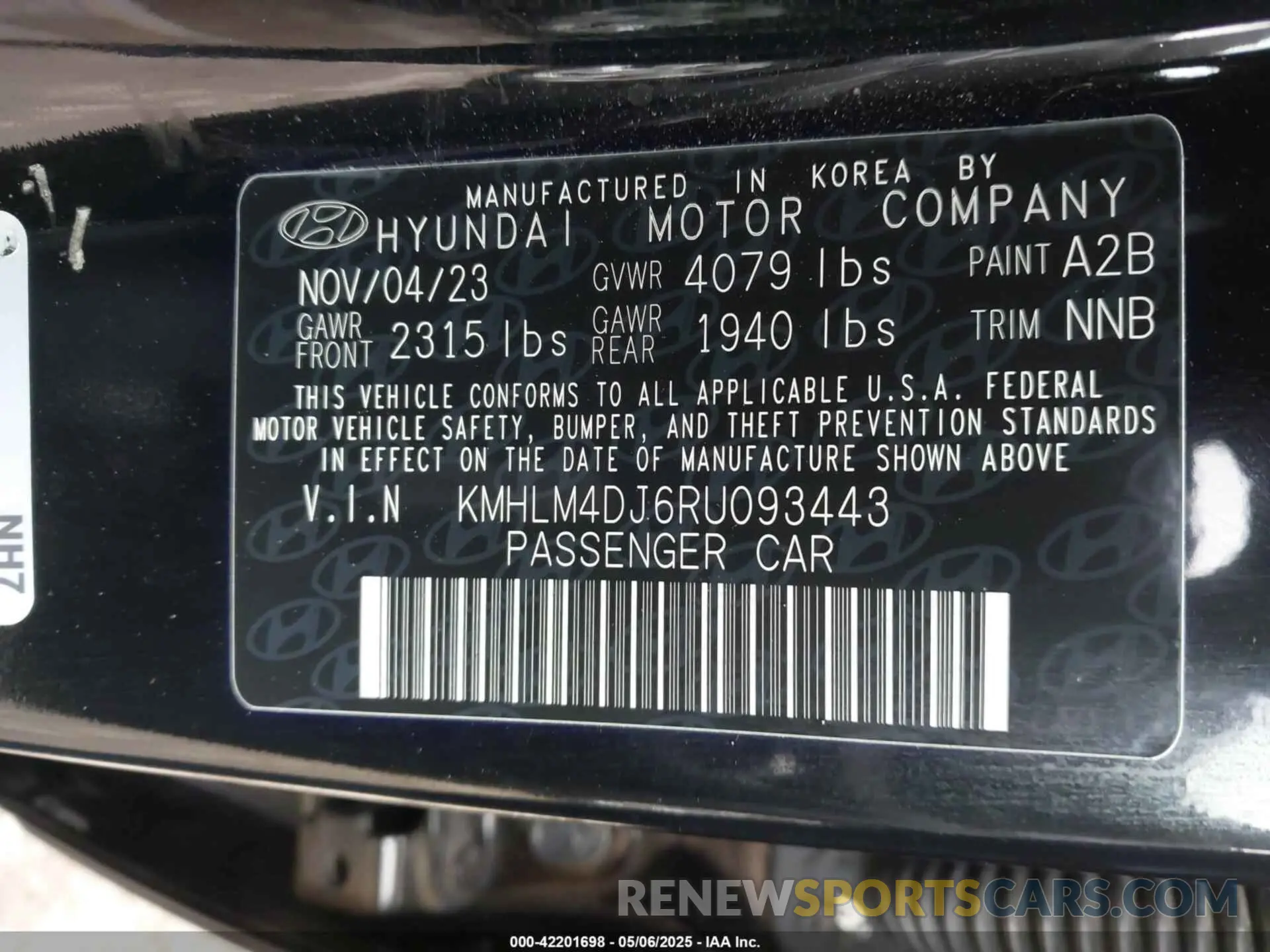 9 Photograph of a damaged car KMHLM4DJ6RU093443 HYUNDAI ELANTRA HYBRID 2024