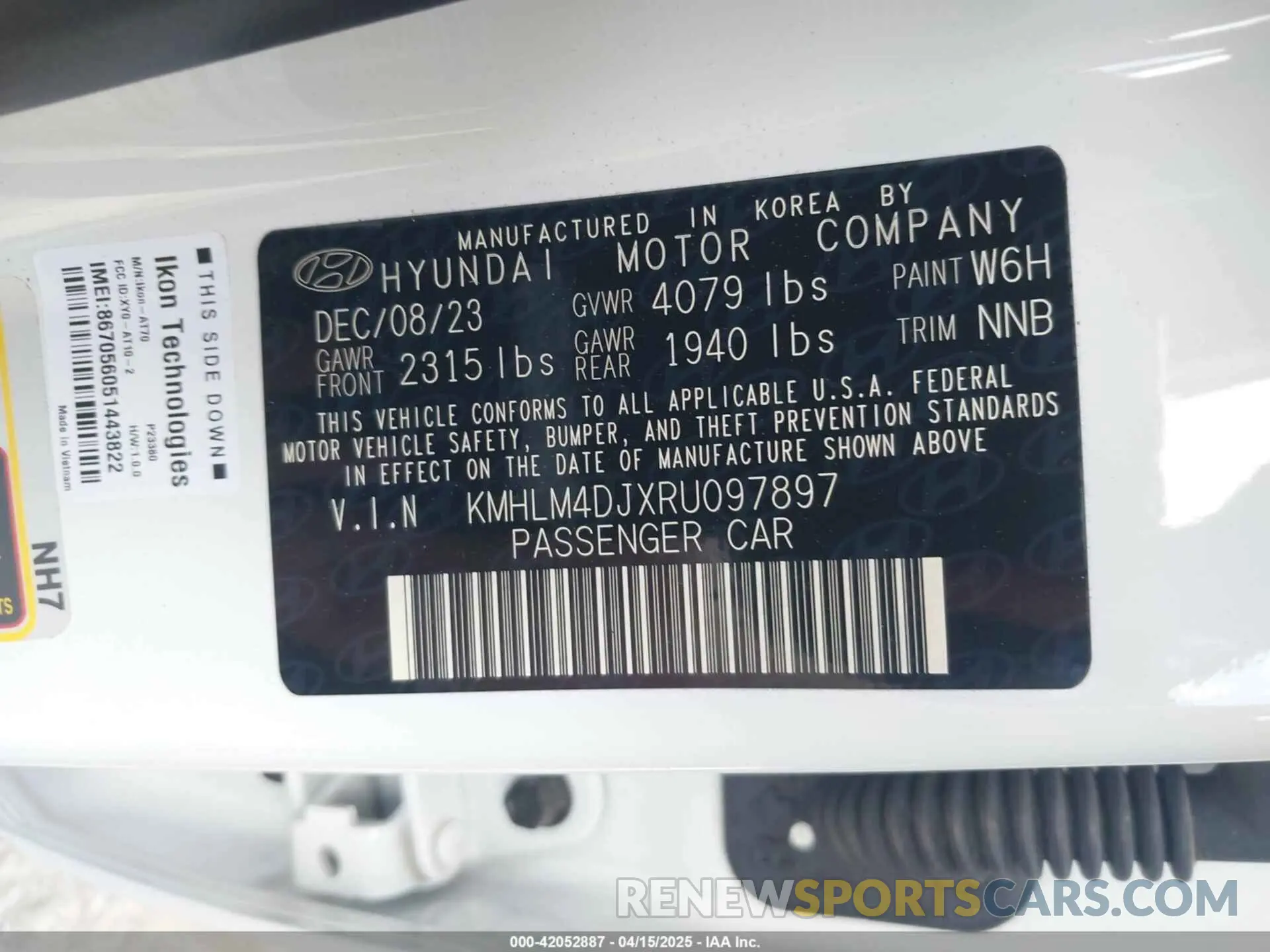 9 Photograph of a damaged car KMHLM4DJXRU097897 HYUNDAI ELANTRA HYBRID 2024