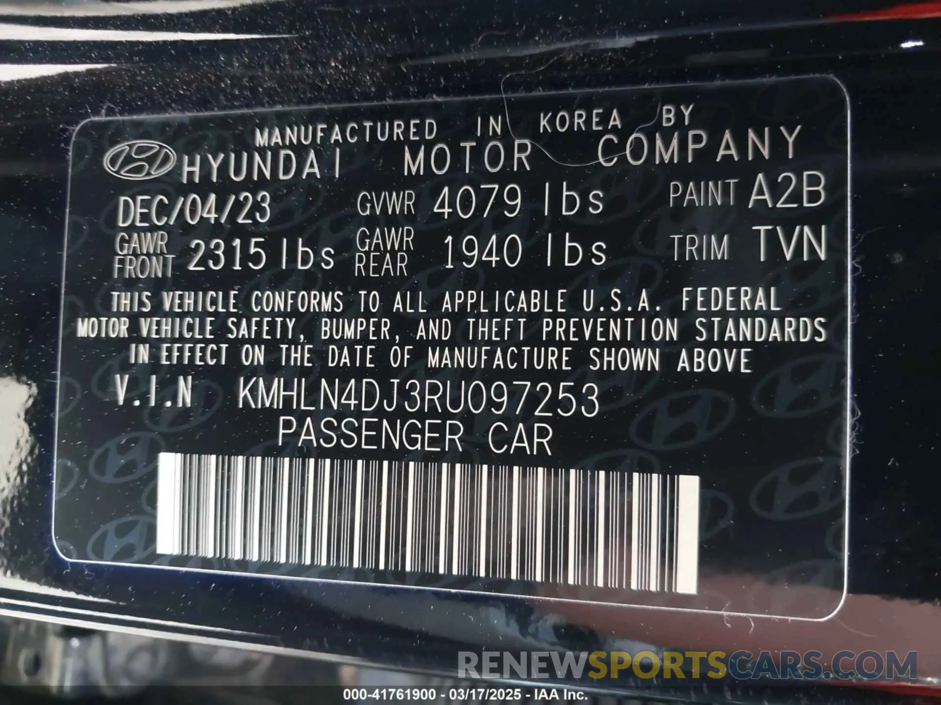 9 Фотография поврежденного автомобиля KMHLN4DJ3RU097253 HYUNDAI ELANTRA HYBRID 2024