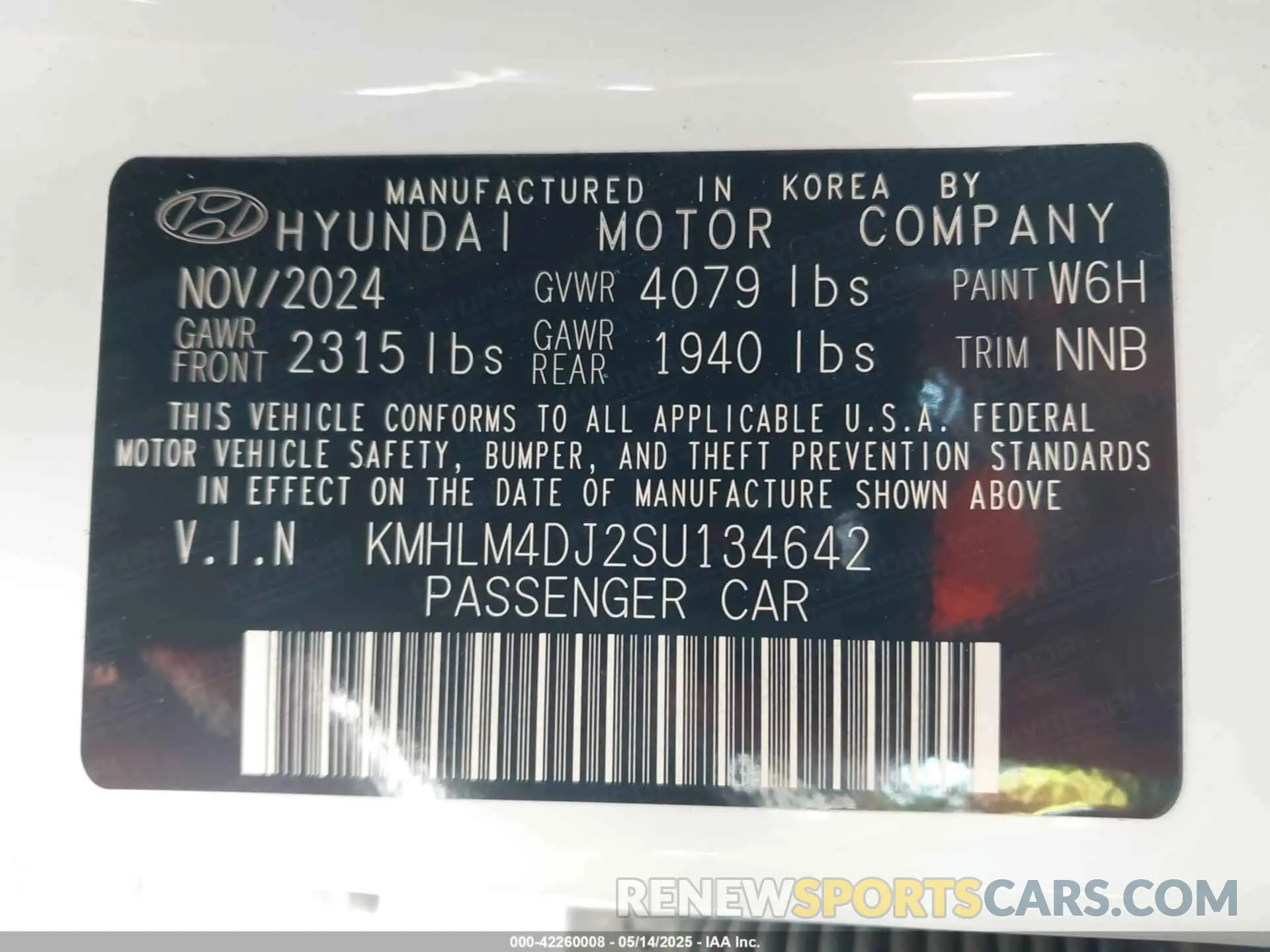 9 Фотография поврежденного автомобиля KMHLM4DJ2SU134642 HYUNDAI ELANTRA HYBRID 2025
