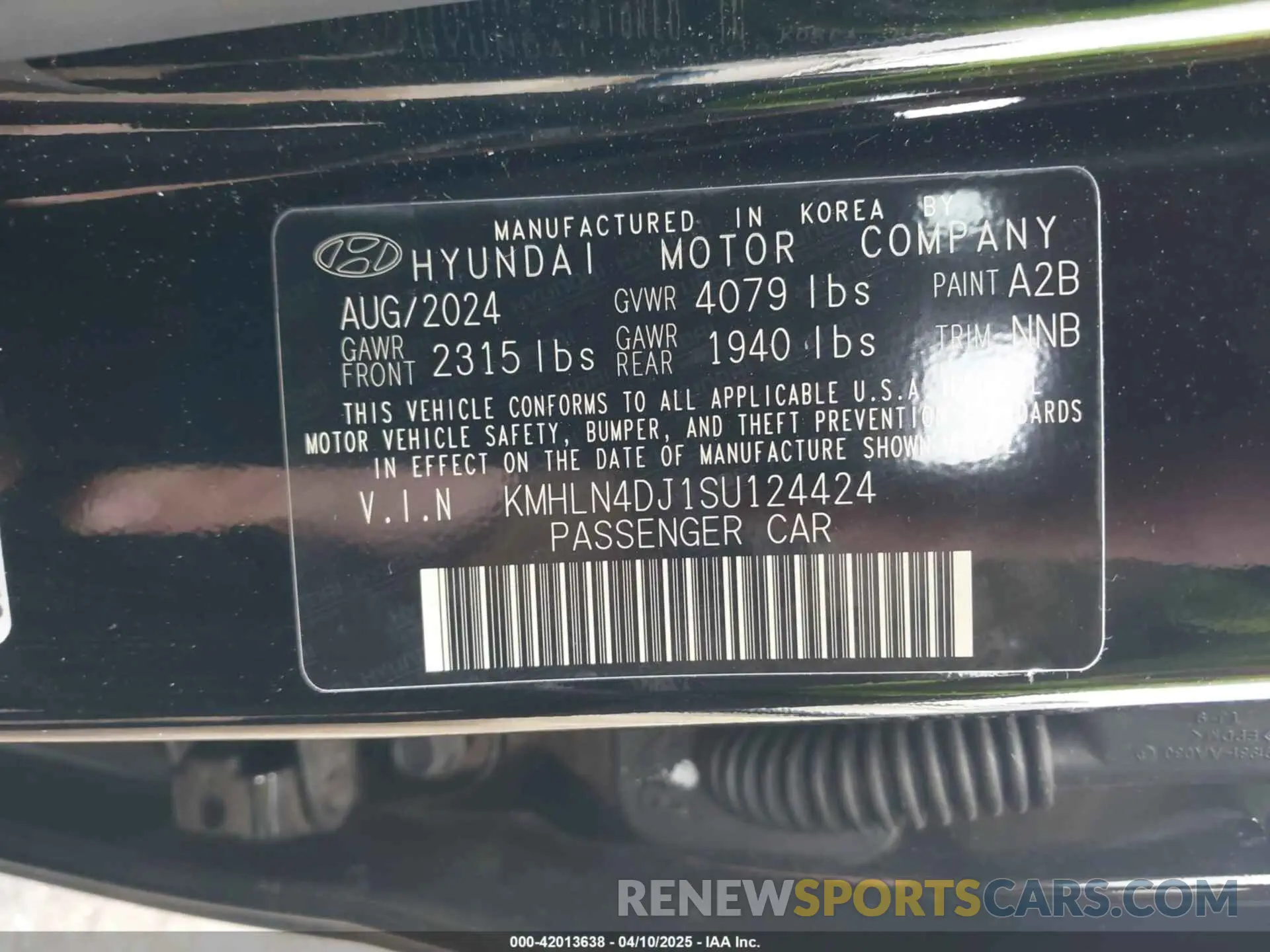 9 Фотография поврежденного автомобиля KMHLN4DJ1SU124424 HYUNDAI ELANTRA HYBRID 2025