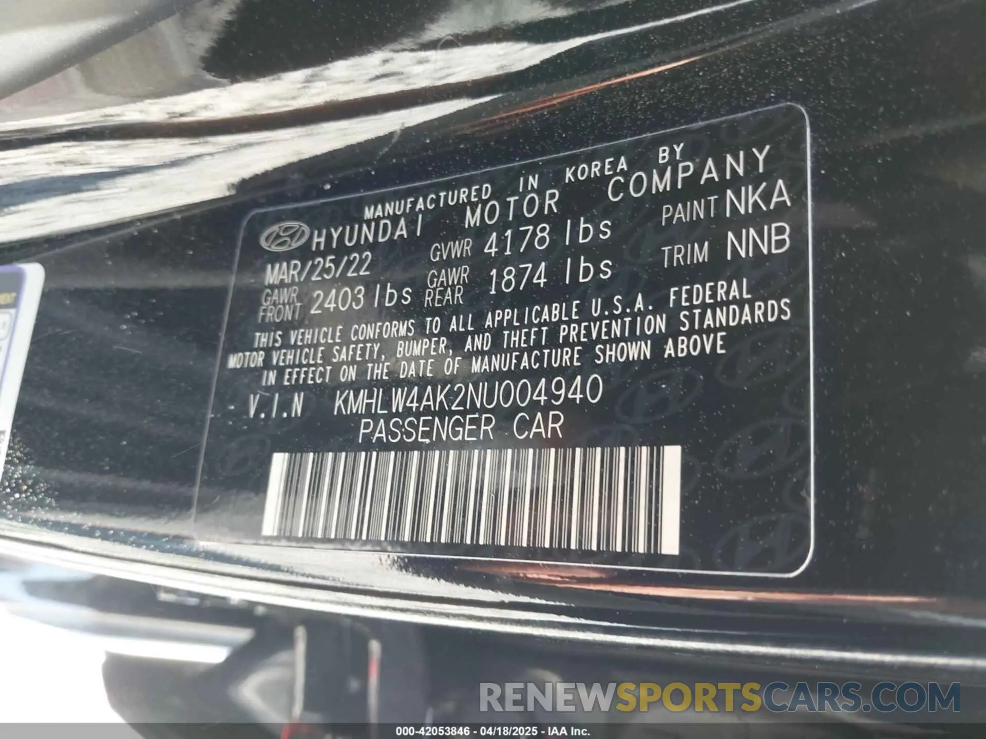 9 Фотография поврежденного автомобиля KMHLW4AK2NU004940 HYUNDAI ELANTRA N 2022