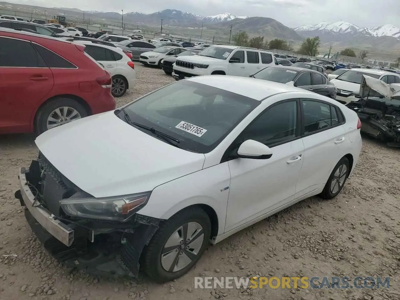 1 Photograph of a damaged car KMHC65LC8KU110221 HYUNDAI IONIQ 2019