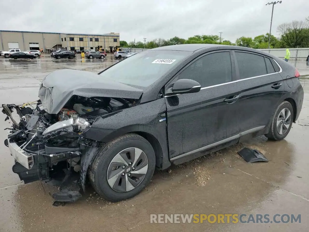 1 Photograph of a damaged car KMHC75LC0KU134817 HYUNDAI IONIQ 2019