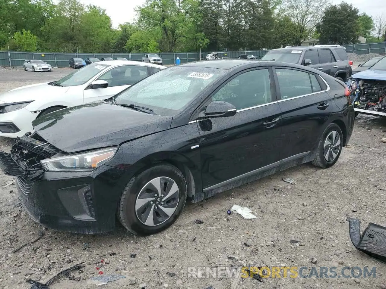 1 Photograph of a damaged car KMHC75LC8KU106716 HYUNDAI IONIQ 2019