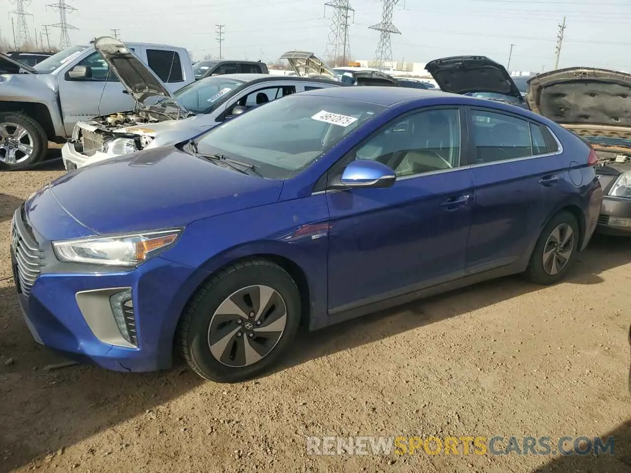 1 Photograph of a damaged car KMHC75LC9KU117854 HYUNDAI IONIQ 2019