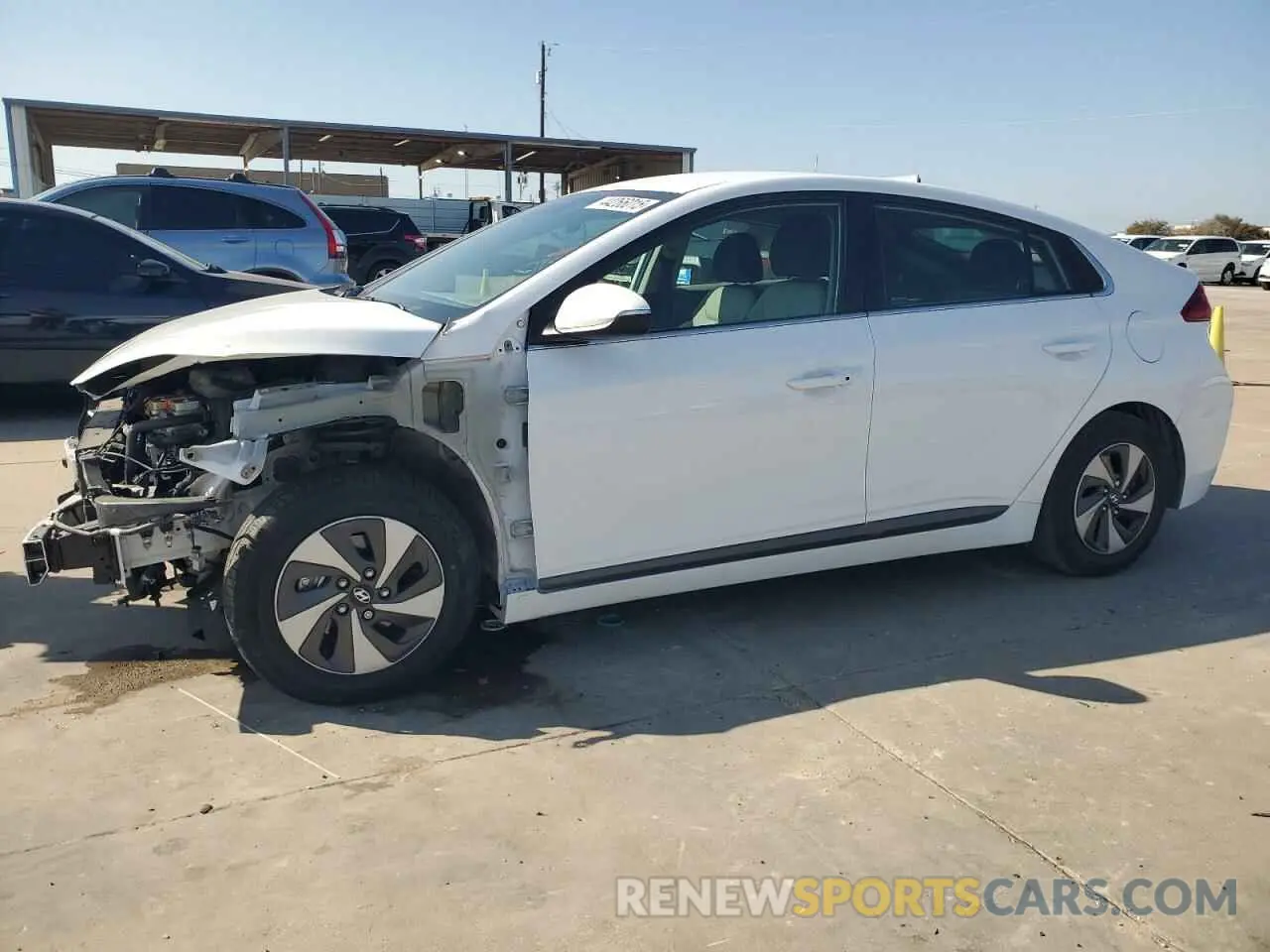 1 Photograph of a damaged car KMHC75LCXKU134128 HYUNDAI IONIQ 2019