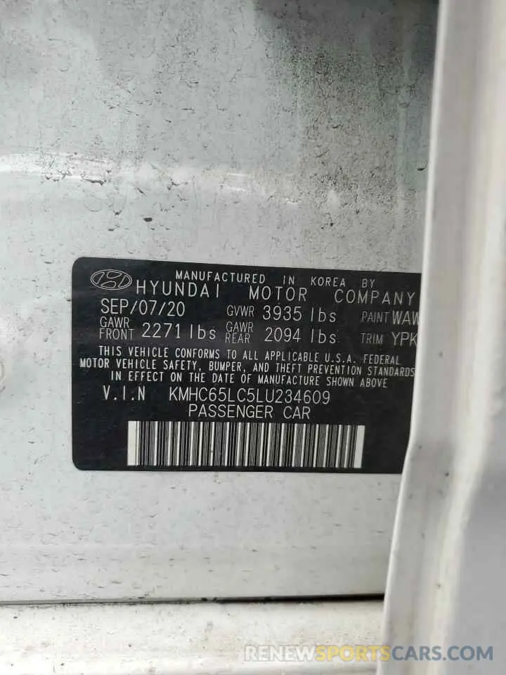 12 Photograph of a damaged car KMHC65LC5LU234609 HYUNDAI IONIQ 2020