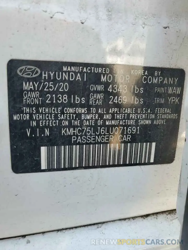 12 Фотография поврежденного автомобиля KMHC75LJ6LU071691 HYUNDAI IONIQ 2020