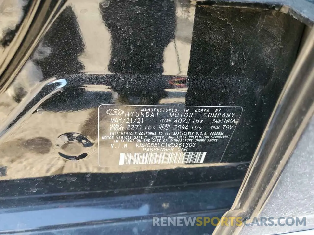 14 Фотография поврежденного автомобиля KMHC85LC1MU261303 HYUNDAI IONIQ 2021
