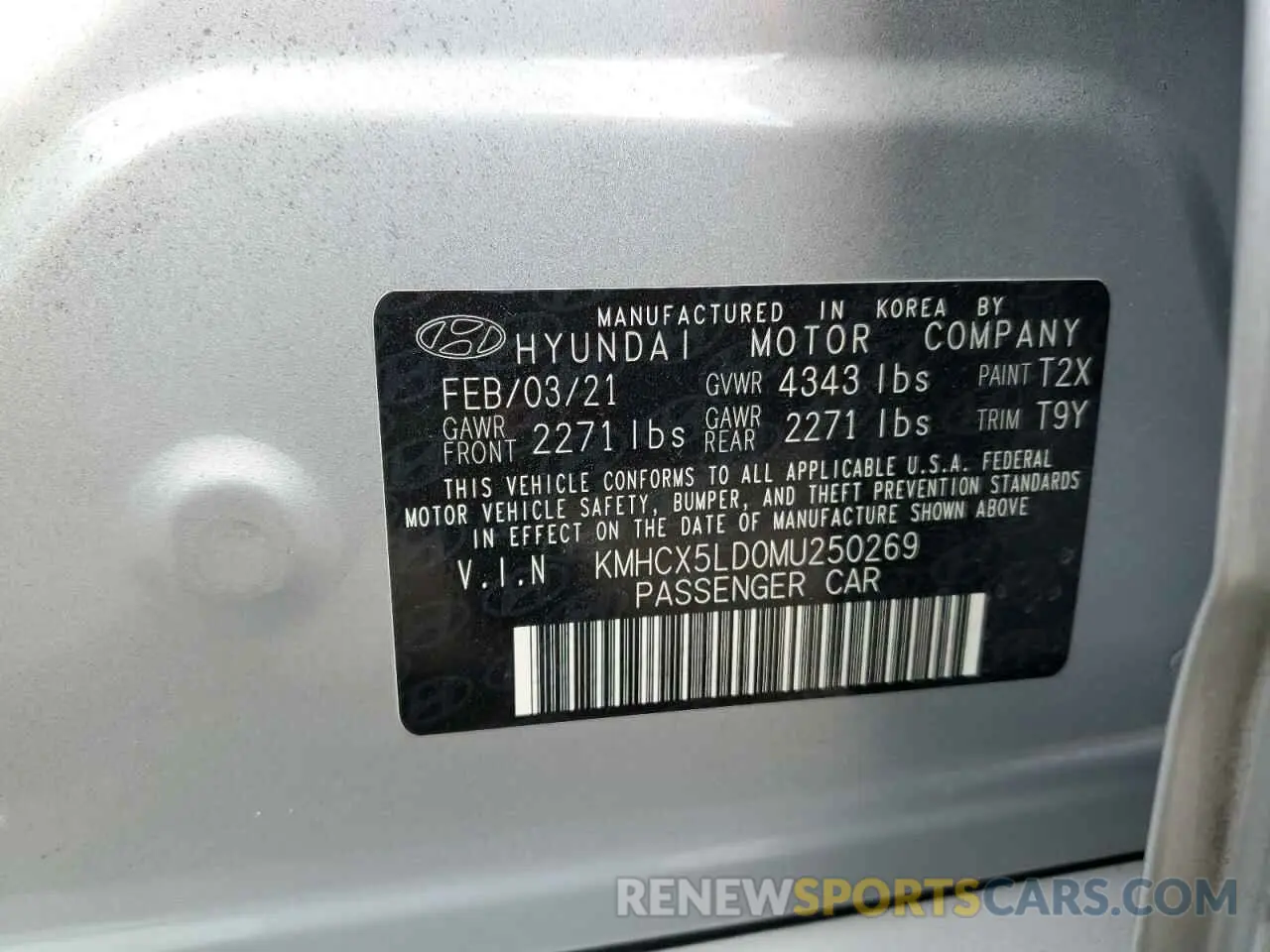 13 Photograph of a damaged car KMHCX5LD0MU250269 HYUNDAI IONIQ 2021
