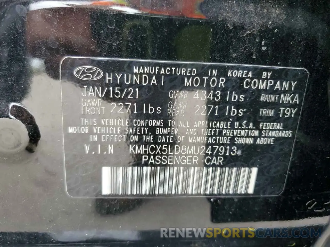 13 Photograph of a damaged car KMHCX5LD8MU247913 HYUNDAI IONIQ 2021