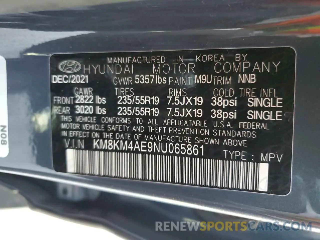 13 Photograph of a damaged car KM8KM4AE9NU065861 HYUNDAI IONIQ 2022
