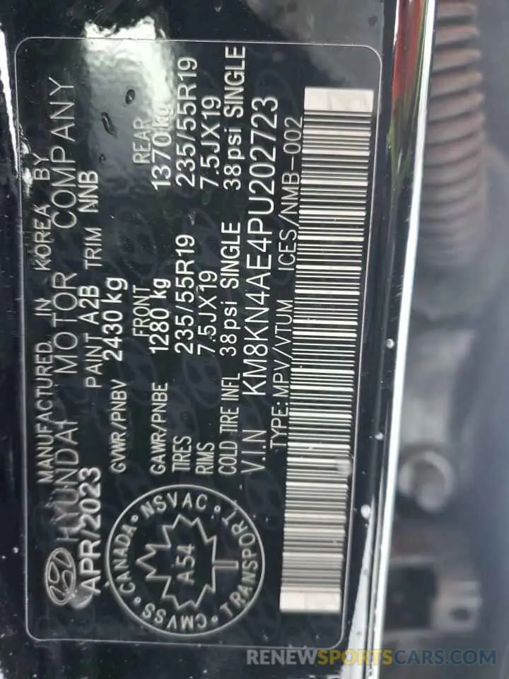 12 Фотография поврежденного автомобиля KM8KN4AE4PU202723 HYUNDAI IONIQ 2023