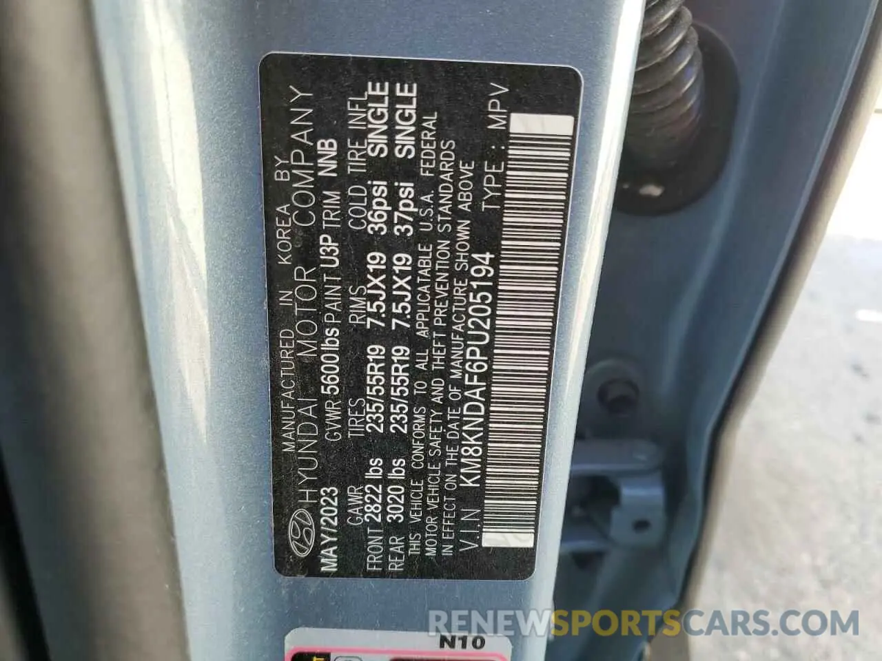 12 Photograph of a damaged car KM8KNDAF6PU205194 HYUNDAI IONIQ 2023