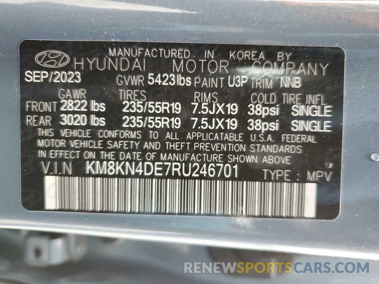 14 Photograph of a damaged car KM8KN4DE7RU246701 HYUNDAI IONIQ 2024