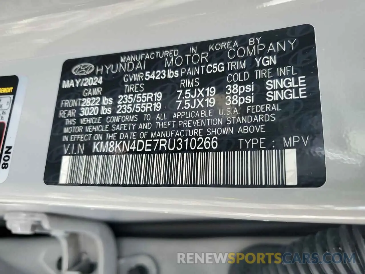 12 Photograph of a damaged car KM8KN4DE7RU310266 HYUNDAI IONIQ 2024