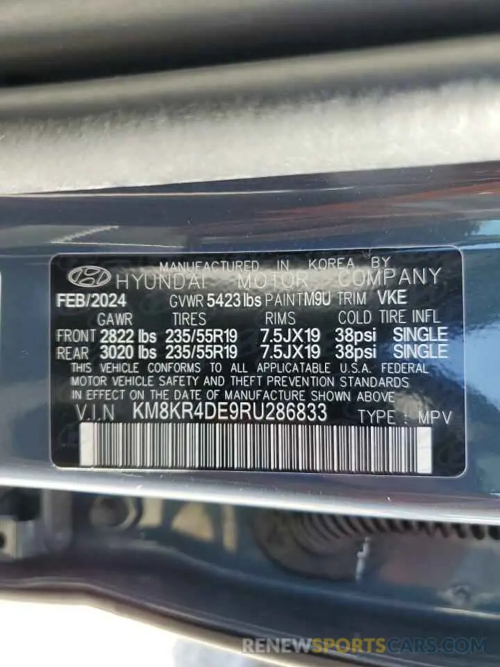 13 Photograph of a damaged car KM8KR4DE9RU286833 HYUNDAI IONIQ 2024