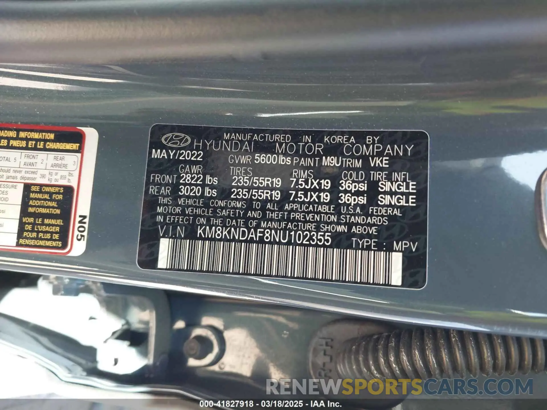 9 Фотография поврежденного автомобиля KM8KNDAF8NU102355 HYUNDAI IONIQ 5 2022