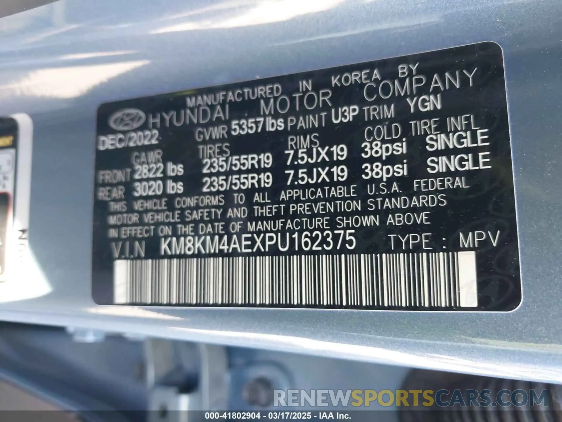 9 Фотография поврежденного автомобиля KM8KM4AEXPU162375 HYUNDAI IONIQ 5 2023