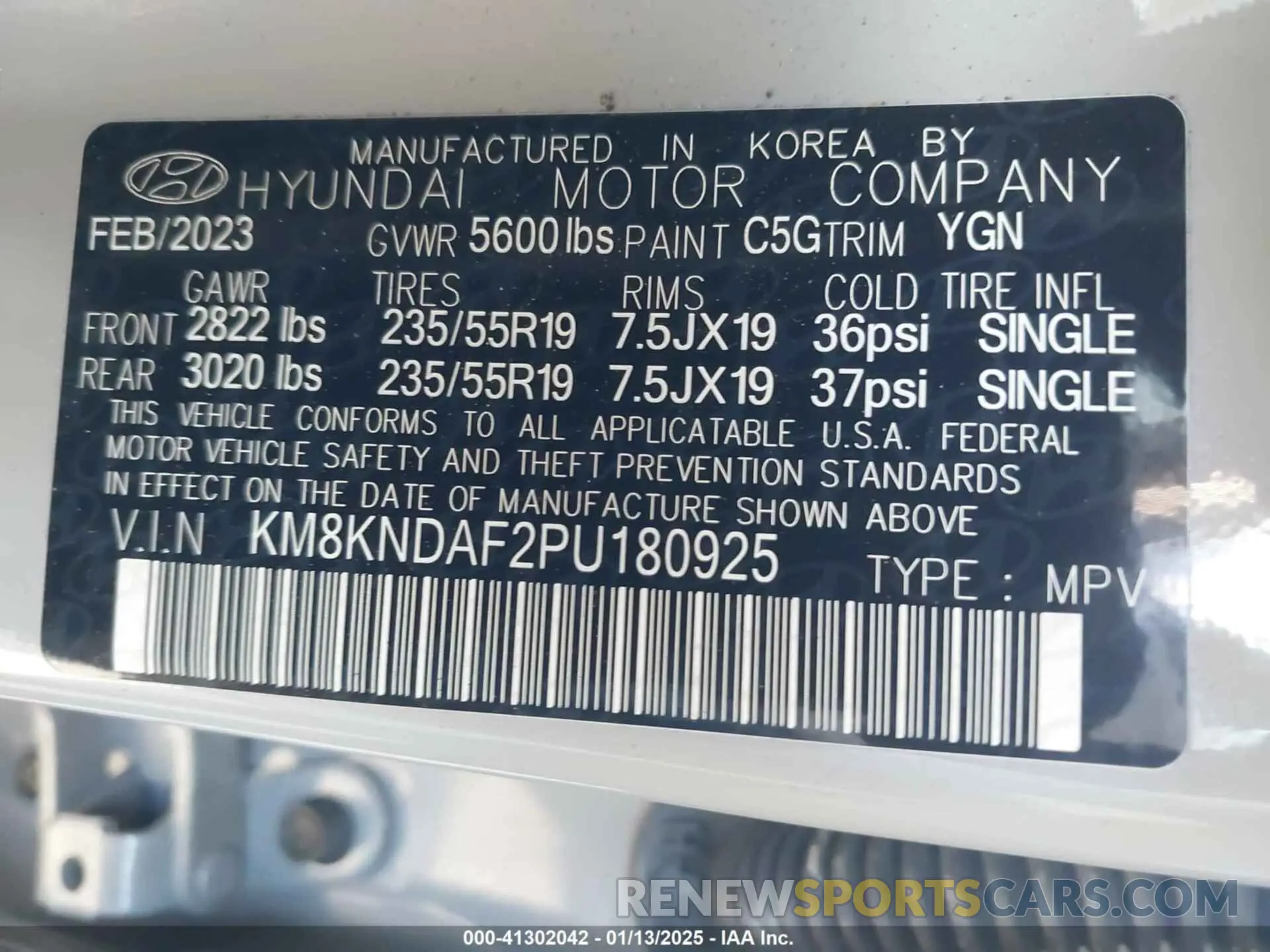 9 Photograph of a damaged car KM8KNDAF2PU180925 HYUNDAI IONIQ 5 2023