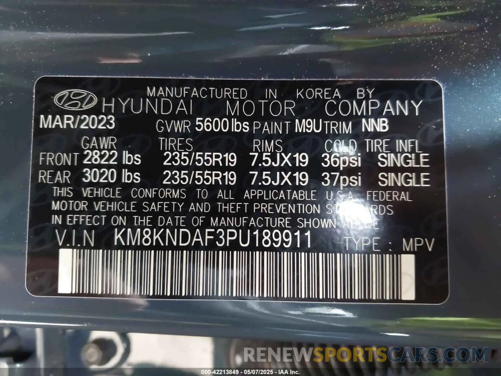 9 Фотография поврежденного автомобиля KM8KNDAF3PU189911 HYUNDAI IONIQ 5 2023