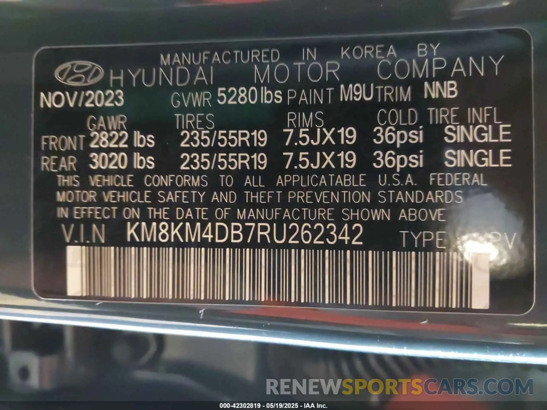 9 Фотография поврежденного автомобиля KM8KM4DB7RU262342 HYUNDAI IONIQ 5 2024