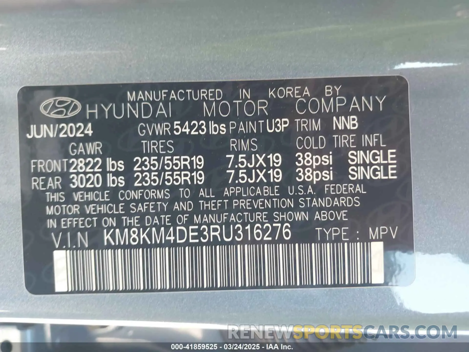 9 Photograph of a damaged car KM8KM4DE3RU316276 HYUNDAI IONIQ 5 2024
