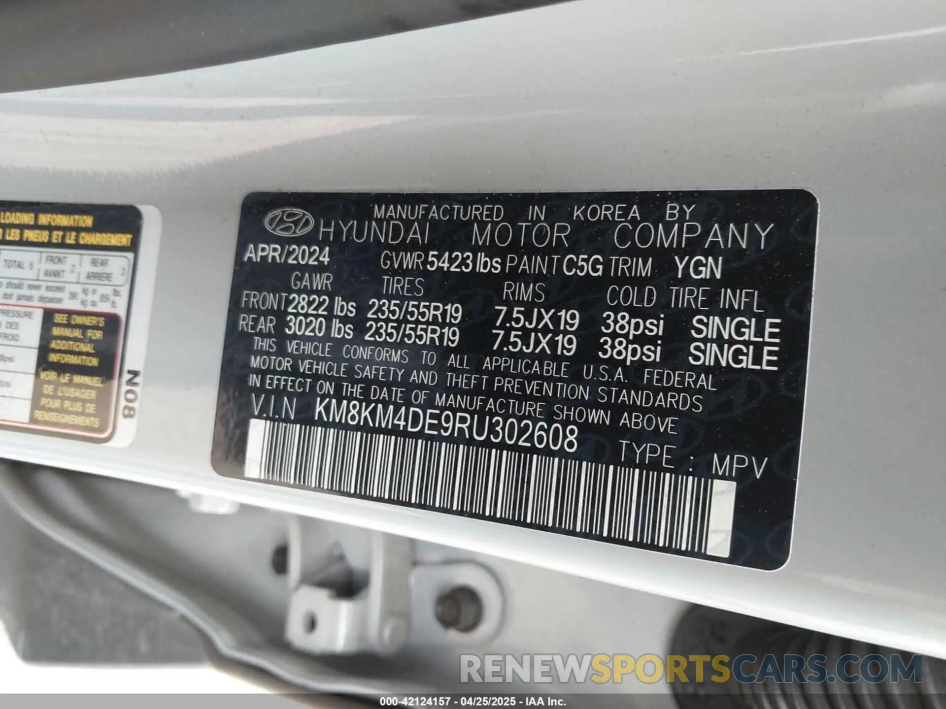9 Photograph of a damaged car KM8KM4DE9RU302608 HYUNDAI IONIQ 5 2024