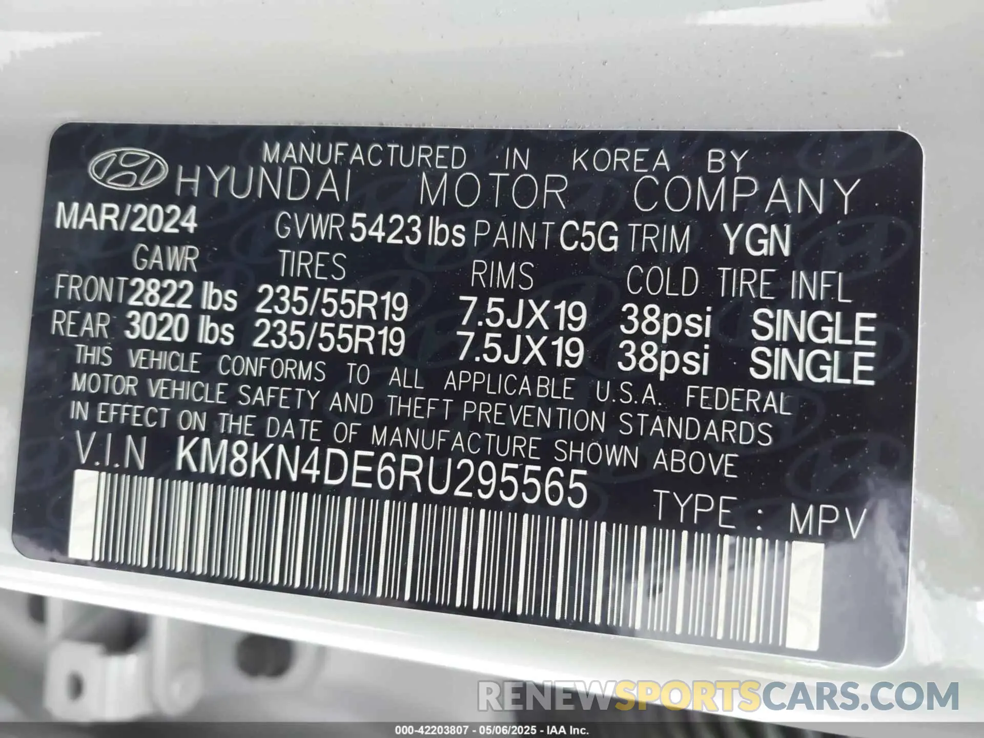 9 Photograph of a damaged car KM8KN4DE6RU295565 HYUNDAI IONIQ 5 2024