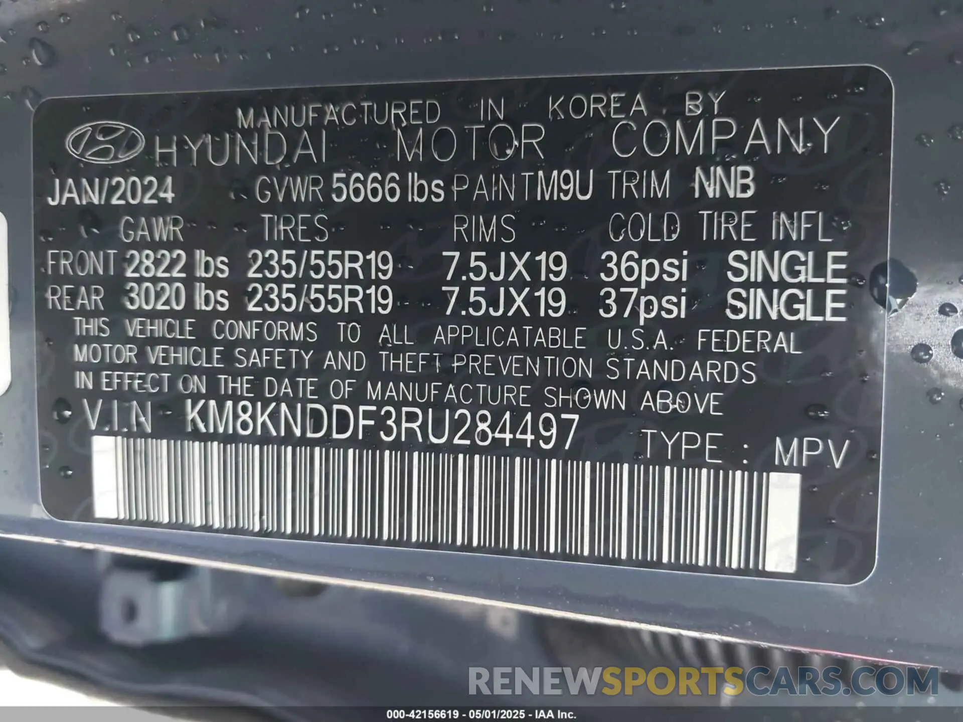 9 Photograph of a damaged car KM8KNDDF3RU284497 HYUNDAI IONIQ 5 2024