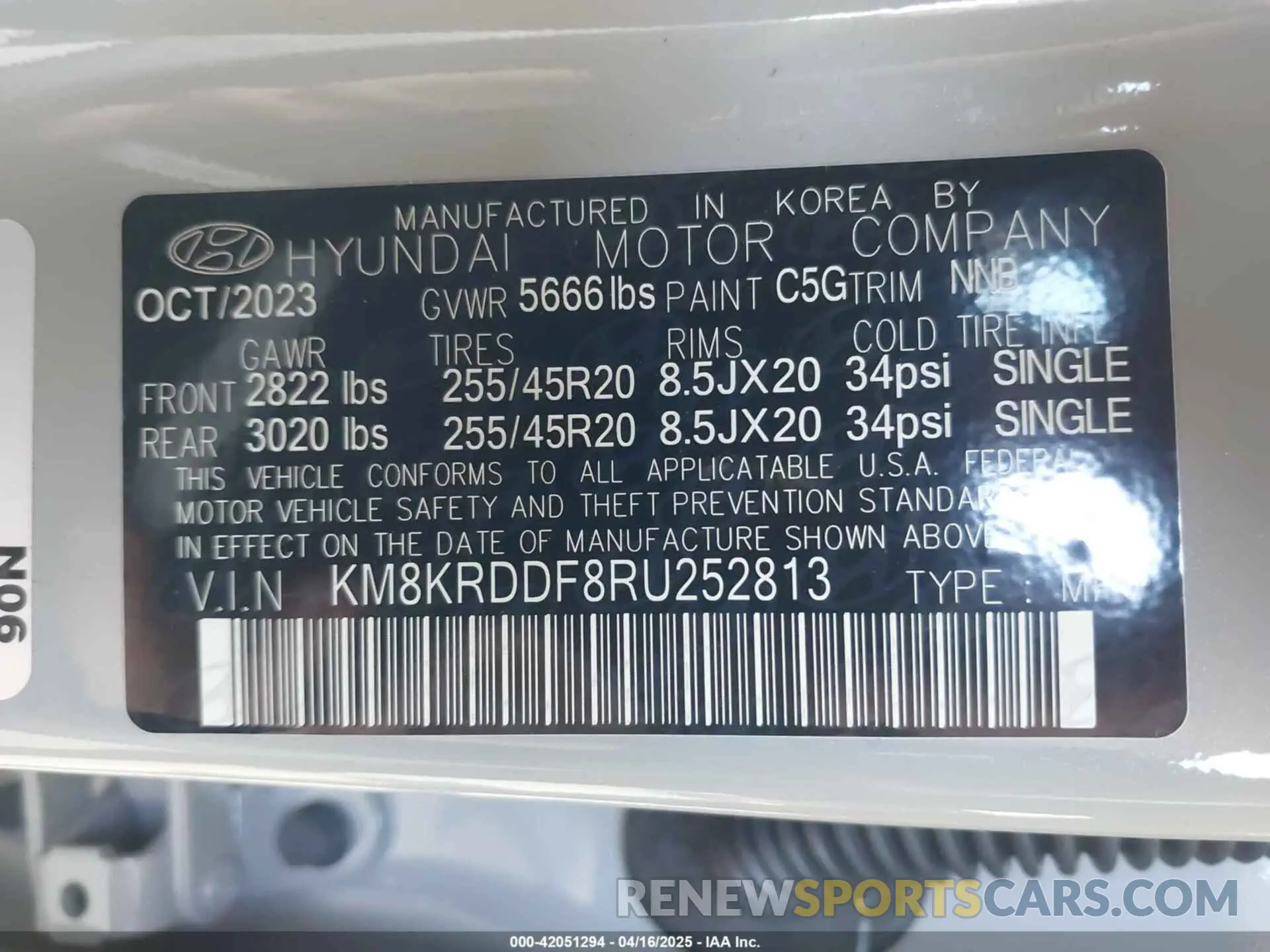9 Фотография поврежденного автомобиля KM8KRDDF8RU252813 HYUNDAI IONIQ 5 2024