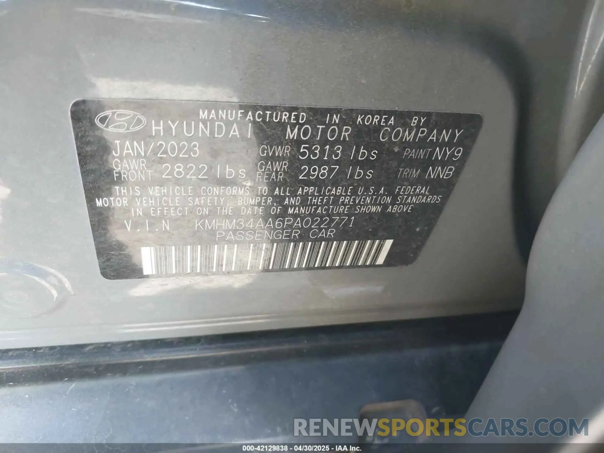 9 Photograph of a damaged car KMHM34AA6PA022771 HYUNDAI IONIQ 6 2023