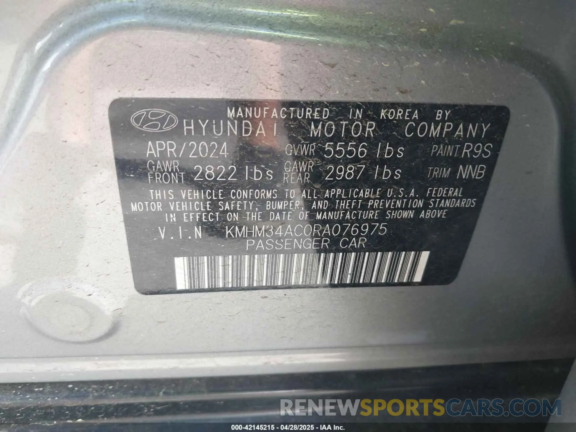 8 Photograph of a damaged car KMHM34AC0RA076975 HYUNDAI IONIQ 6 2024