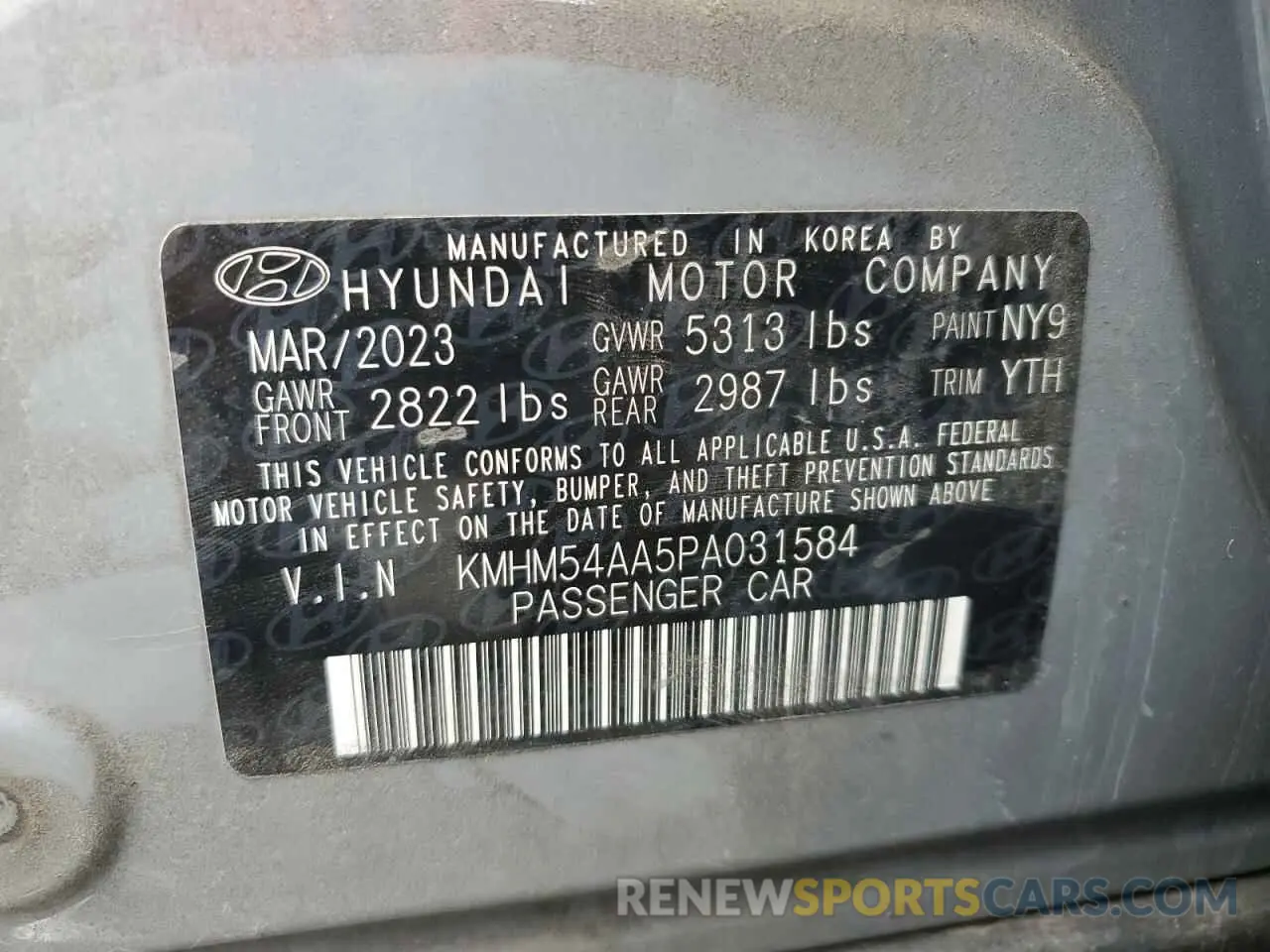 12 Photograph of a damaged car KMHM54AA5PA031584 HYUNDAI IONIQ 6 LI 2023