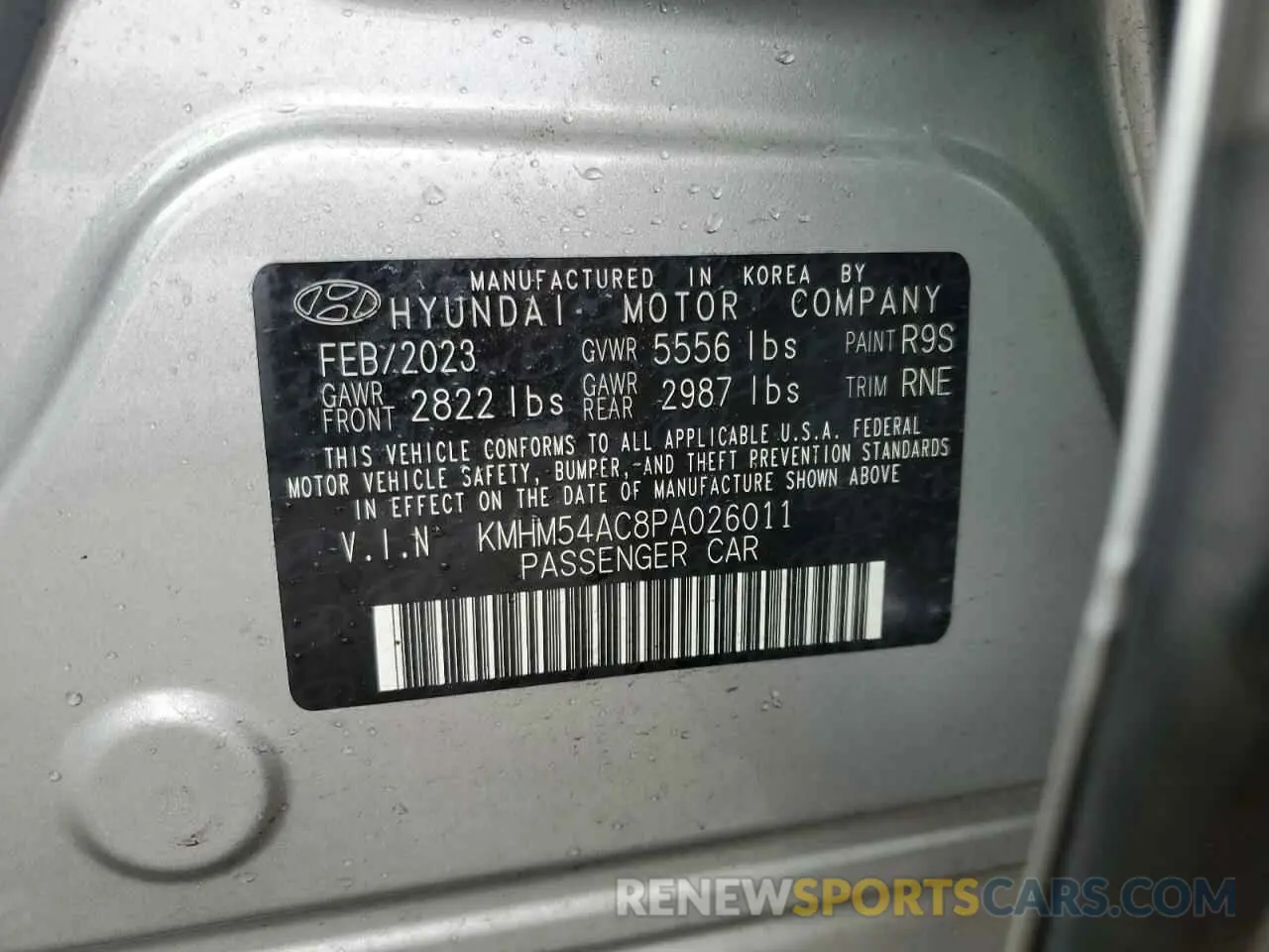 12 Photograph of a damaged car KMHM54AC8PA026011 HYUNDAI IONIQ 6 LI 2023